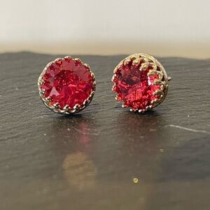 Elegant Pink Crystal Stud Earrings